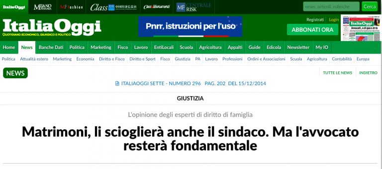 I matrimoni saranno sciolti anche dal sindaco, ma l’avvocato resta fondamentale